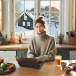 Person in a norwegian kitchen using natural foods and drinks for steady energy