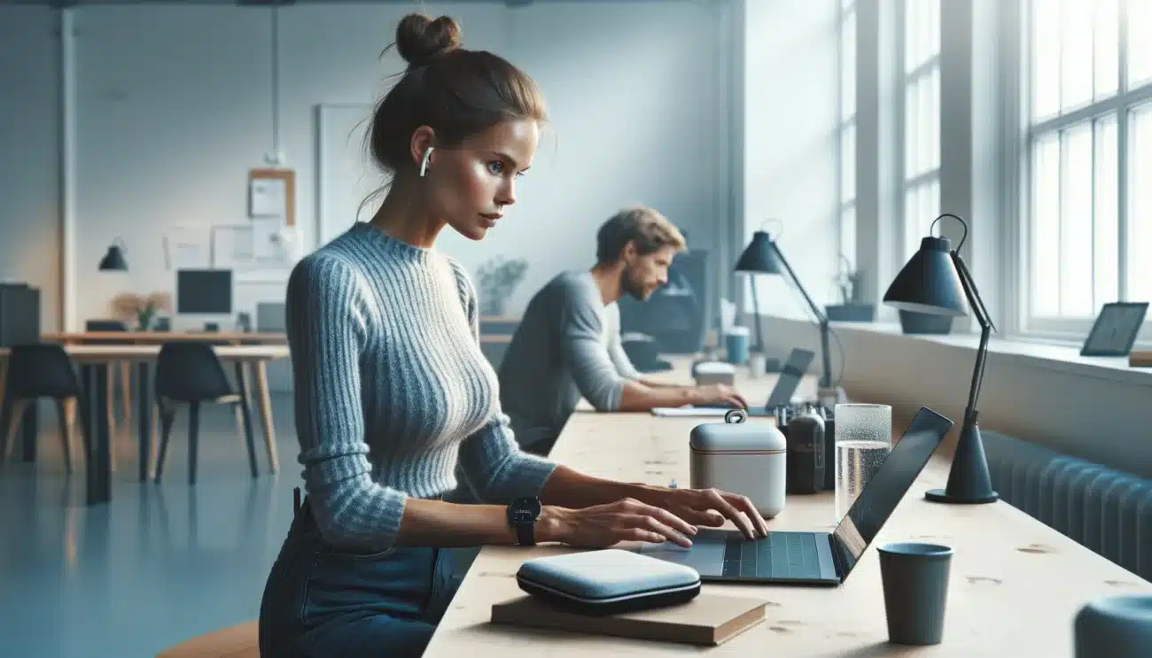 Two norwegian office workers show alert and tired energy while intermittent fasting